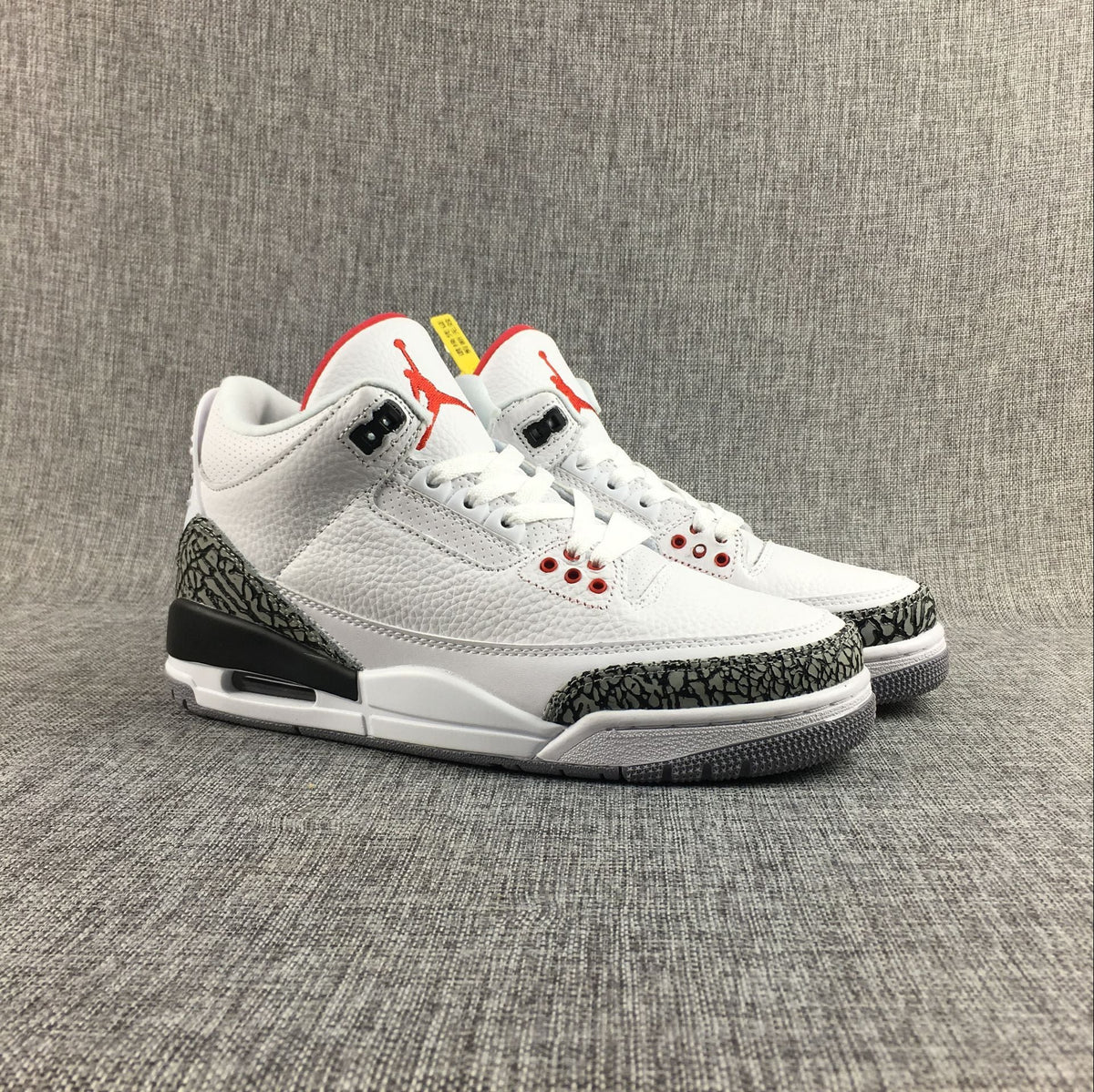 Jordan 3 White Cement Sneakers in White and Grey