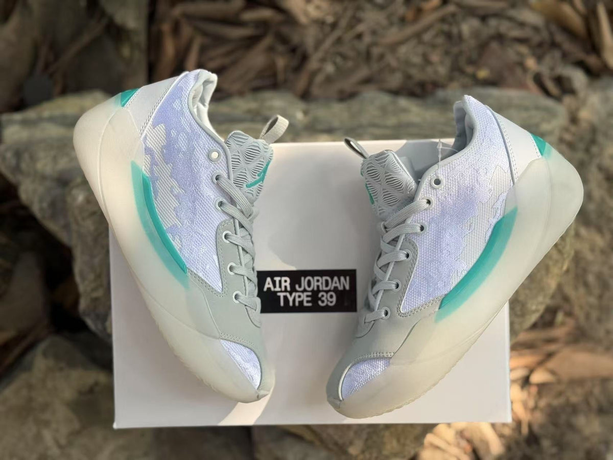 Jordan 39 Basketball Sneakers Gray Lavender Teal