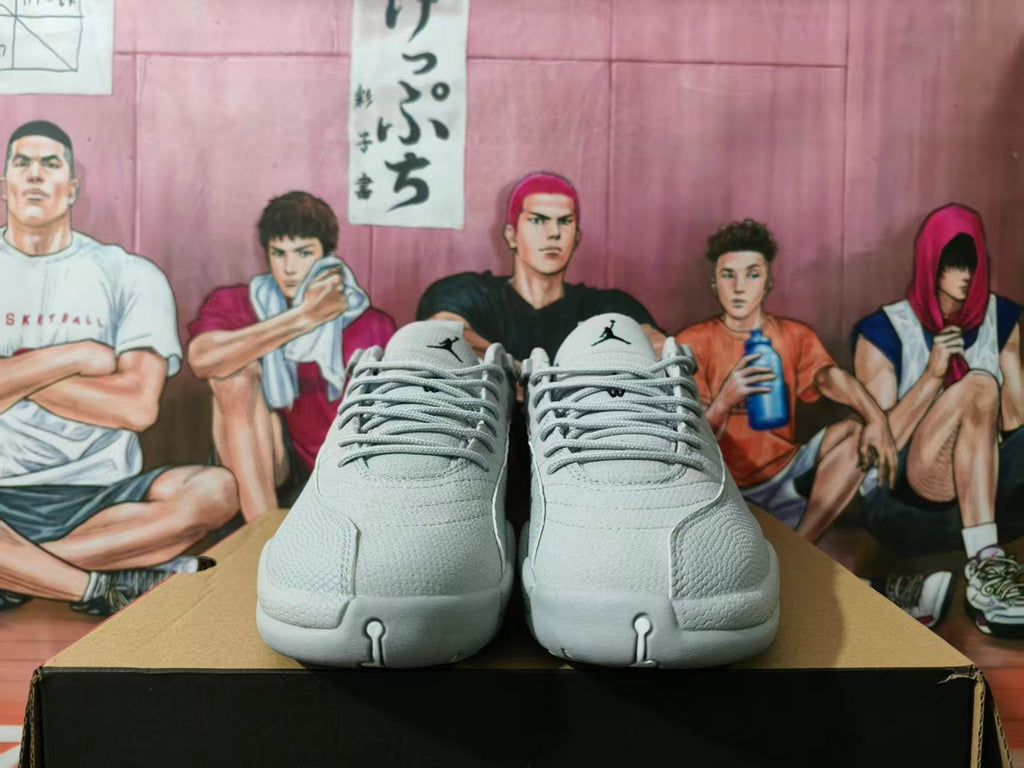 Jordan 12 Retro Wolf Grey Basketball Sneakers