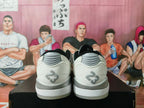 White and Black Low-Top Sneakers