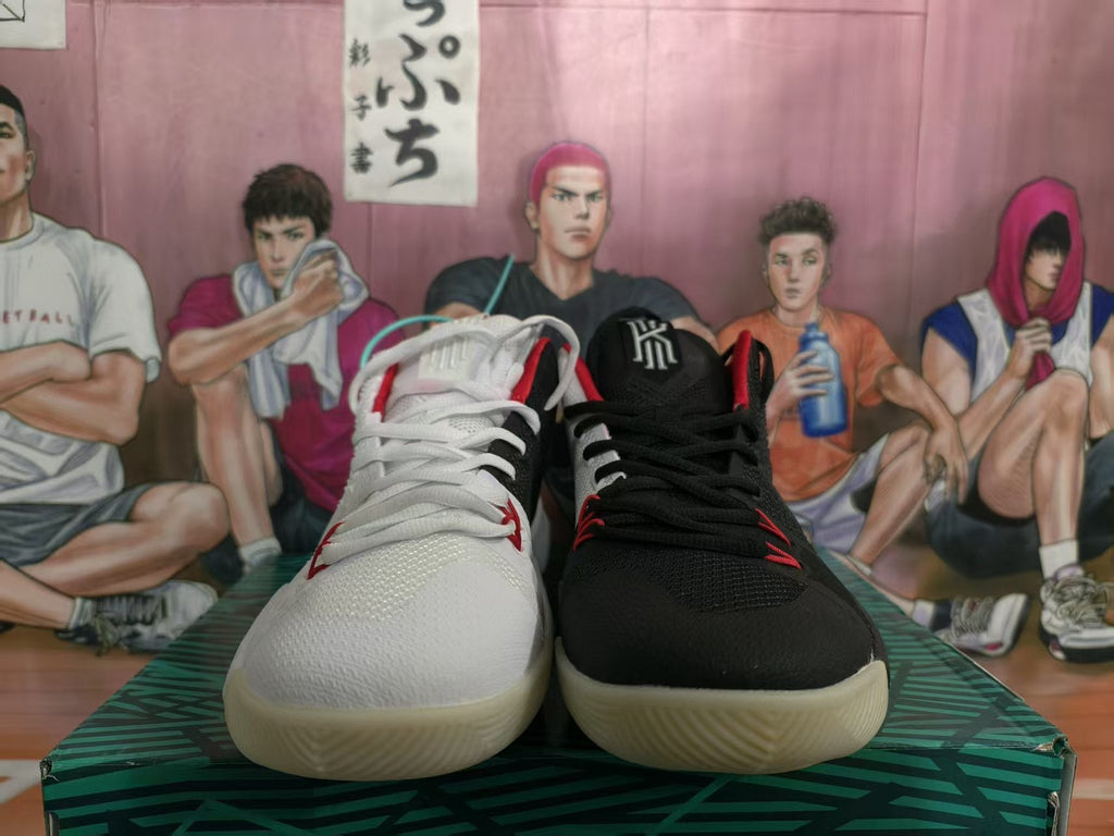 Nike Zoom White Black Mismatched Basketball Sneakers