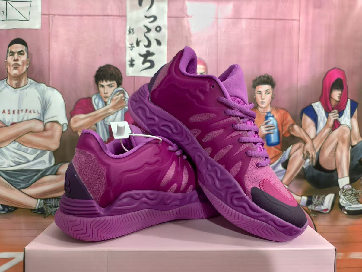 Purple Textured Basketball Sneakers