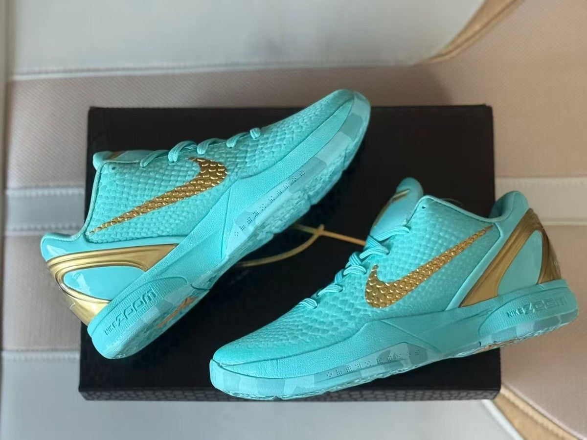 Nike Kobe 6 Sneakers Statue of Liberty Turquoise Gold