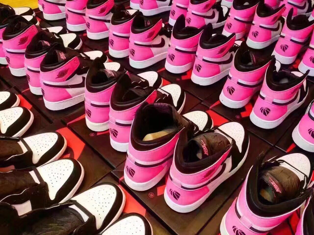 Jordan 1 High Pink Black White Sneakers