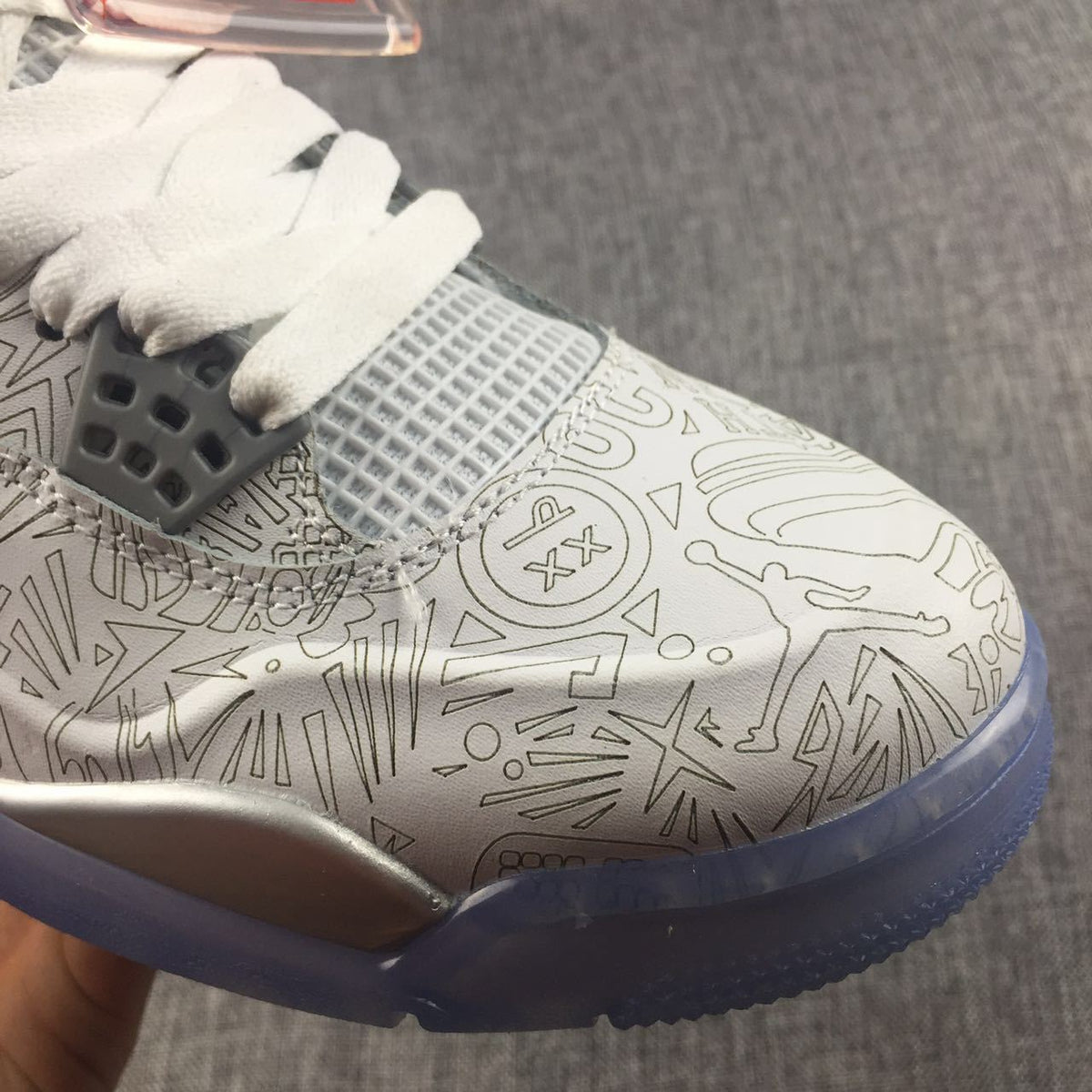 Jordan Air Jordan 4 Laser White Platinum Sneakers