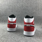 Jordan 1 Mid White Red Black Sneakers 554724-116