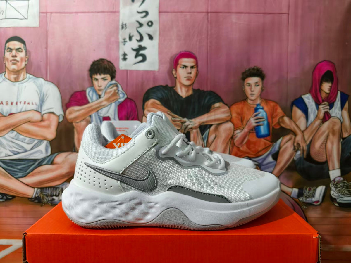 Nike White and Grey Basketball Sneakers
