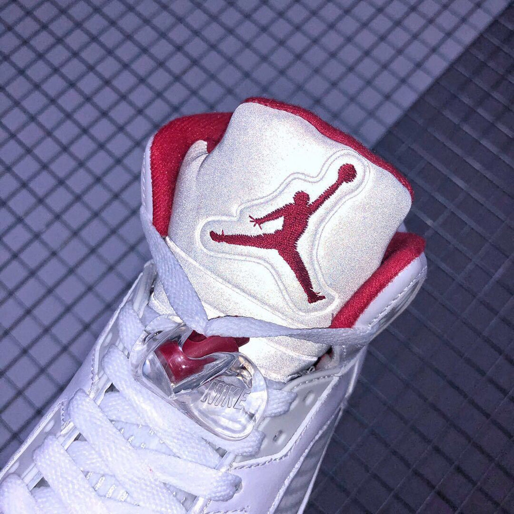 Air Jordan 5 Fire Red White Black Red Sneakers