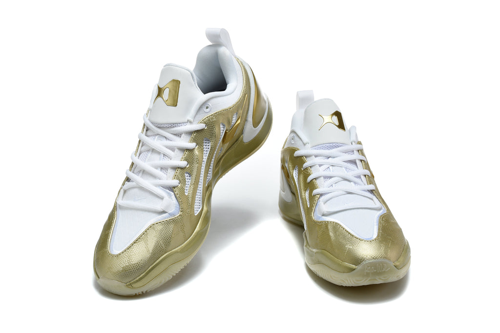 Nike 511-2 White and Gold Basketball Sneakers