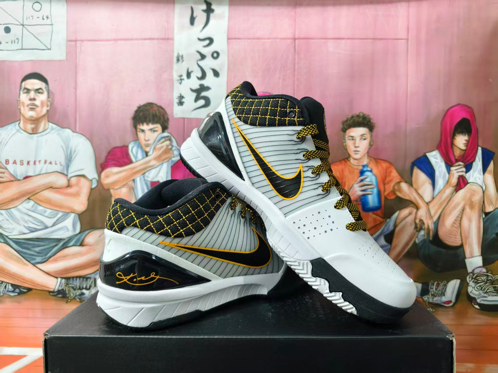 Nike Kobe 4 Protro Basketball Shoes White Black Gold