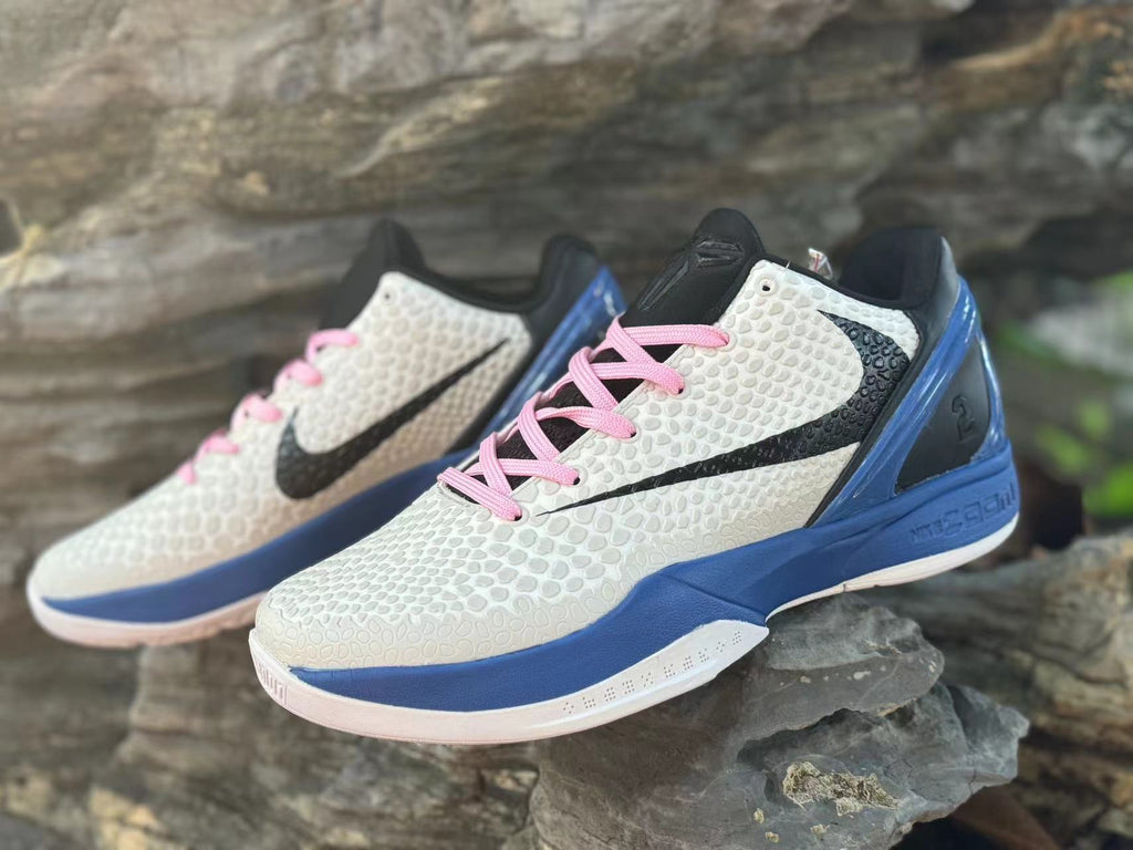 Nike Kobe 6 Basketball Shoes in White, Blue and Pink