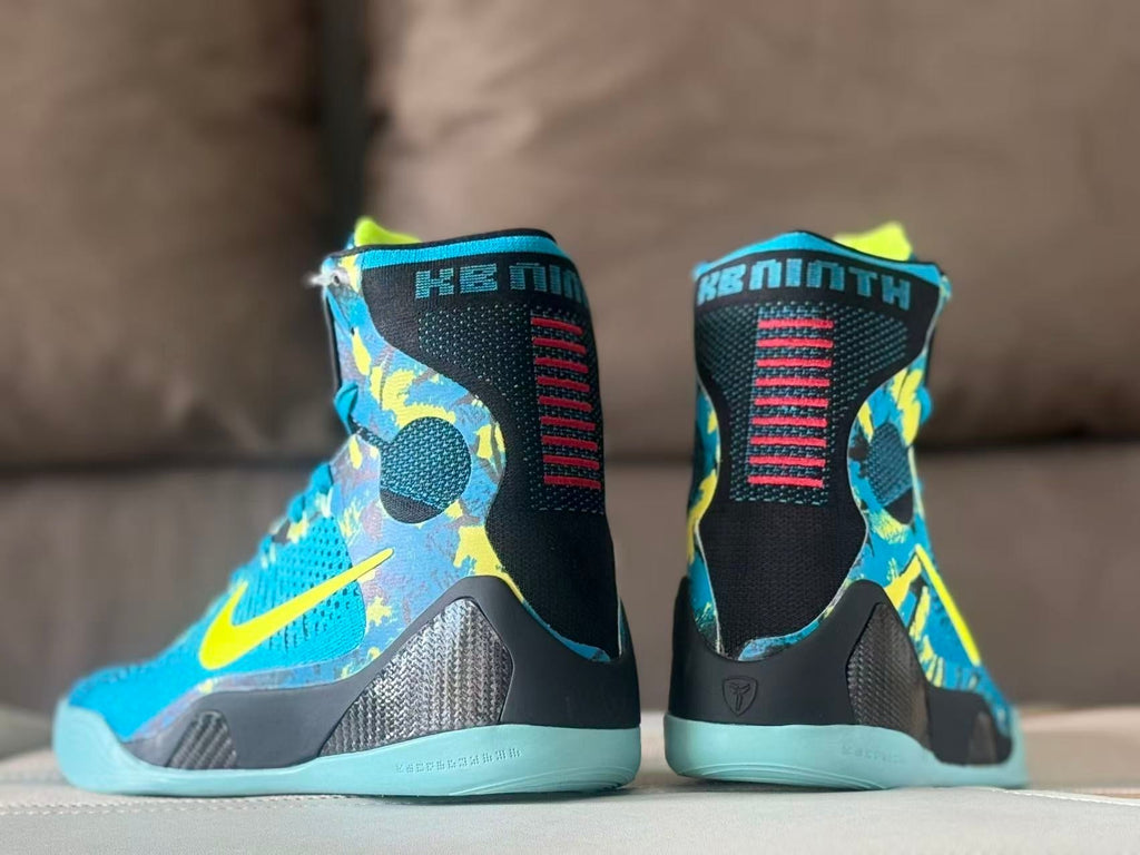 Nike Kobe 9 High Basketball Shoes Blue Yellow Picasso