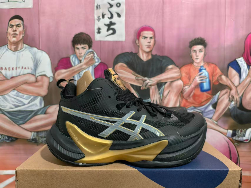 ASICS Metarise Black and Gold Basketball Shoes