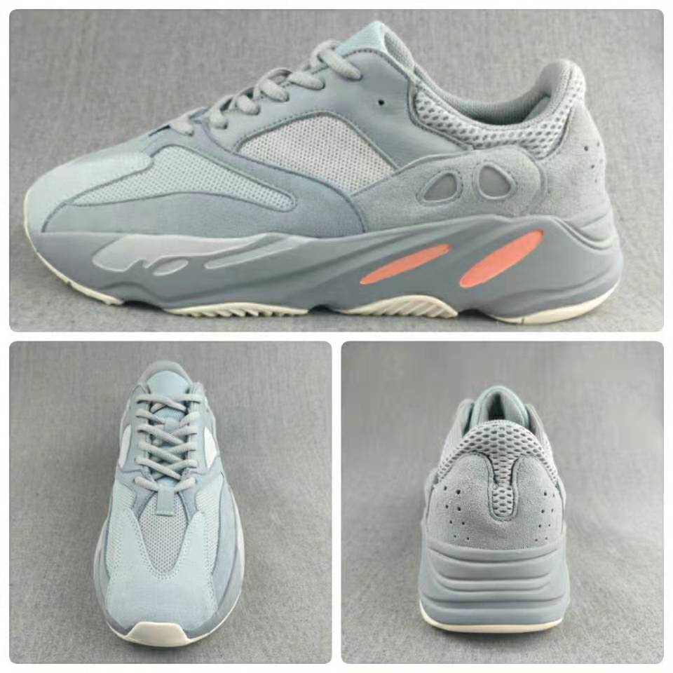 700 Gray and Coral Low-Top Sneakers