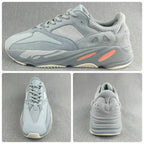 700 Gray and Coral Low-Top Sneakers