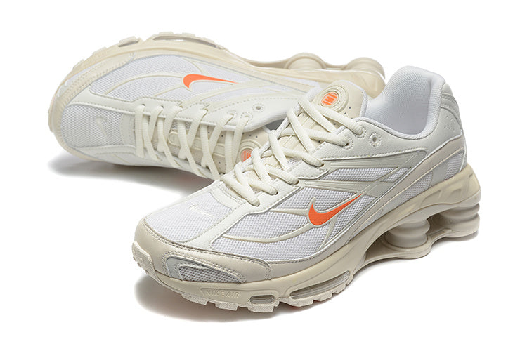 Nike Shox Ride 2 White and Orange Sneakers