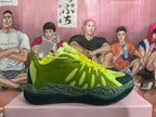 Green Basketball Sneakers with Yellow Accents
