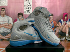 Nike Gray Blue High-Top Basketball Sneakers
