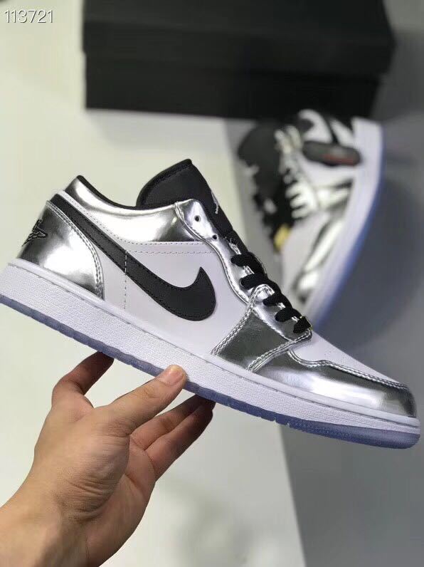 Jordan 1 Low Silver White Black Sneakers 016
