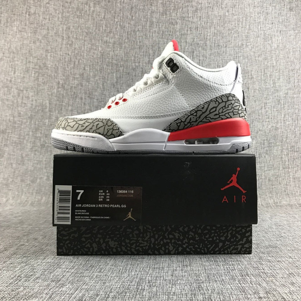 Jordan Air Jordan 3 Retro White Red Sneakers