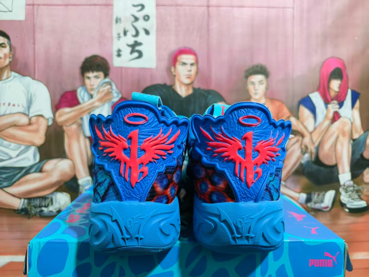 Puma Blue and Red Basketball Sneakers