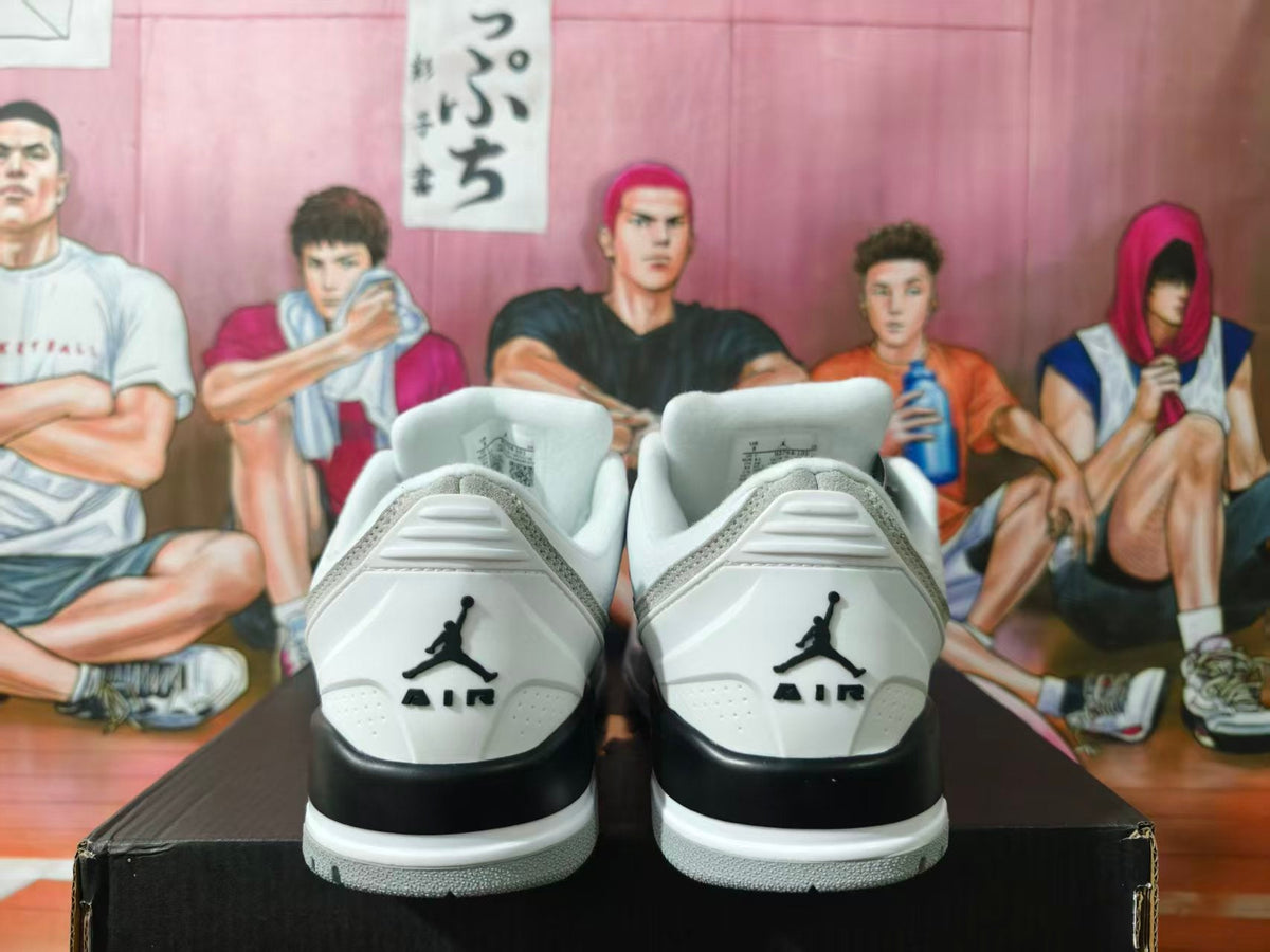 Jordan 3 White Grey Low-Top Sneakers