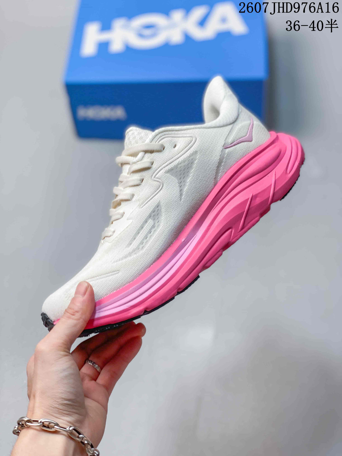 HOKA Clifton 10 White Pink Sneakers 07JHD976A16