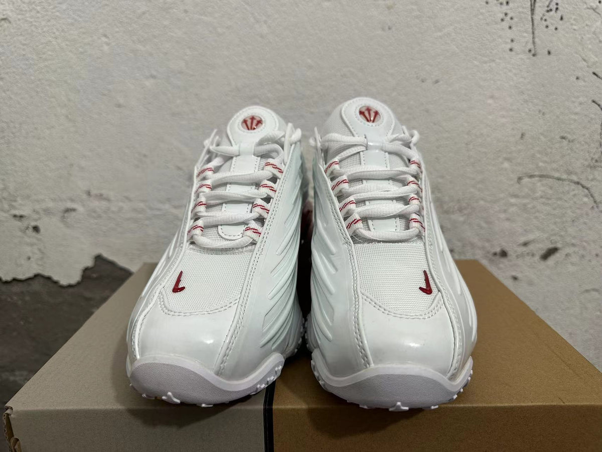 White and Red Athletic Sneakers