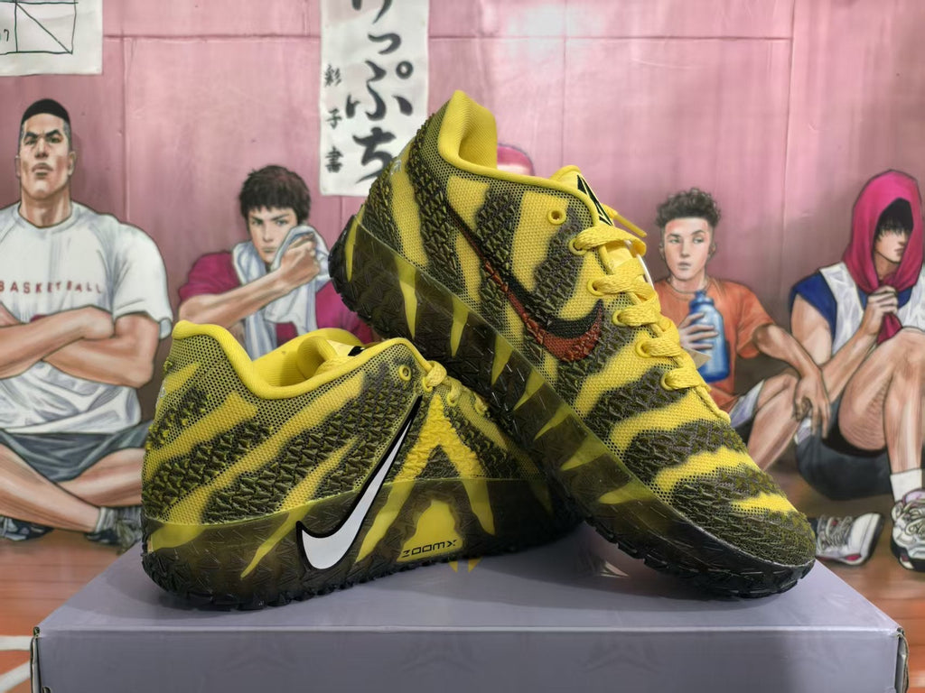 Nike Yellow and Black Basketball Sneakers