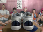 ASICS White and Blue Basketball Sneakers