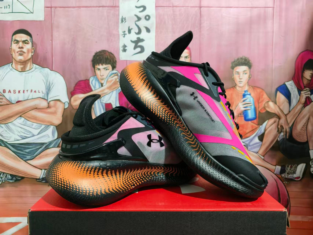 Under Armour Curry Basketball Sneakers Black Pink Orange