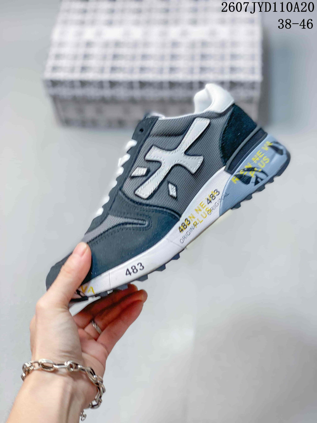 Premiata 2607 JYD110A20 Retro Casual Sneakers - Navy Gray
