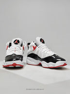 Jordan 6–7 White Black Red High-Top Sneakers