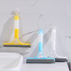 3 in 1 Window and Mirror Cleaning Tool Squeegee Brush and Microfiber Cloth for Bathroom Glass Shower Doors and Mirrors