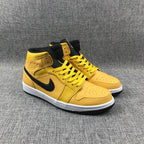 Air Jordan 1 Mid Yellow Black White 554724-700 Sneakers