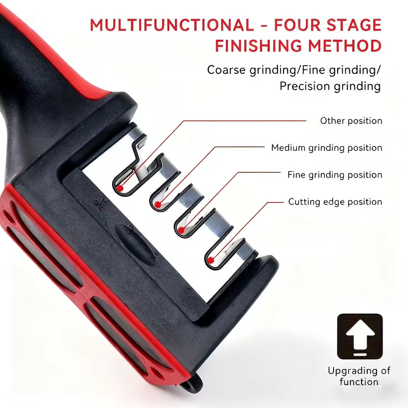 4-Stage Professional Knife Sharpener with Non-Slip Handle