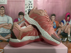 Magenta Low-Top Sneakers with Textured Sole
