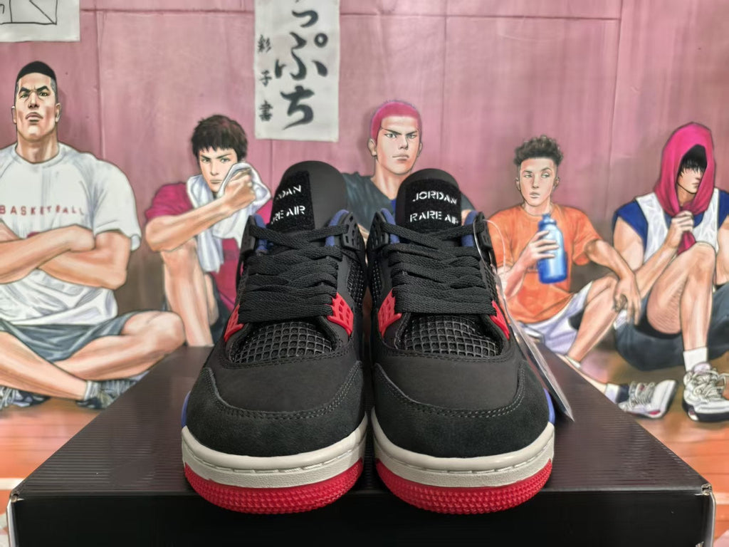 Jordan 4 Sneakers Black Blue Red Color-Block