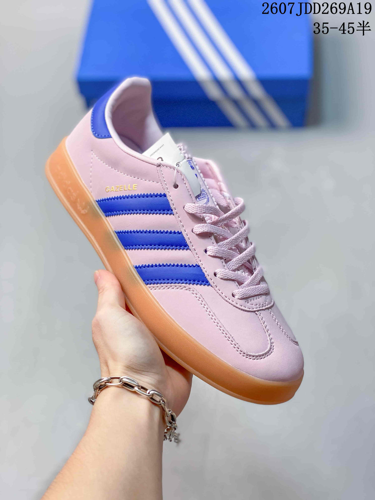 Adidas Originals Gazelle Sneakers in Pink and Blue