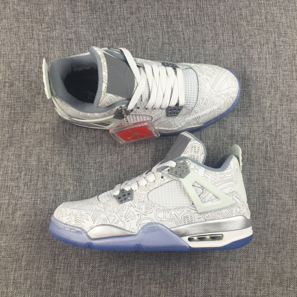 Jordan Air Jordan 4 Laser White Platinum Sneakers