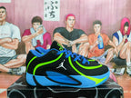 Jordan Basketball Shoes in Black, Blue and Volt Green