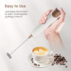 Electric Milk Frother Handheld Foam Maker for Coffee Cappuccino and Egg Whisking No Battery Kitchen Drink Frother