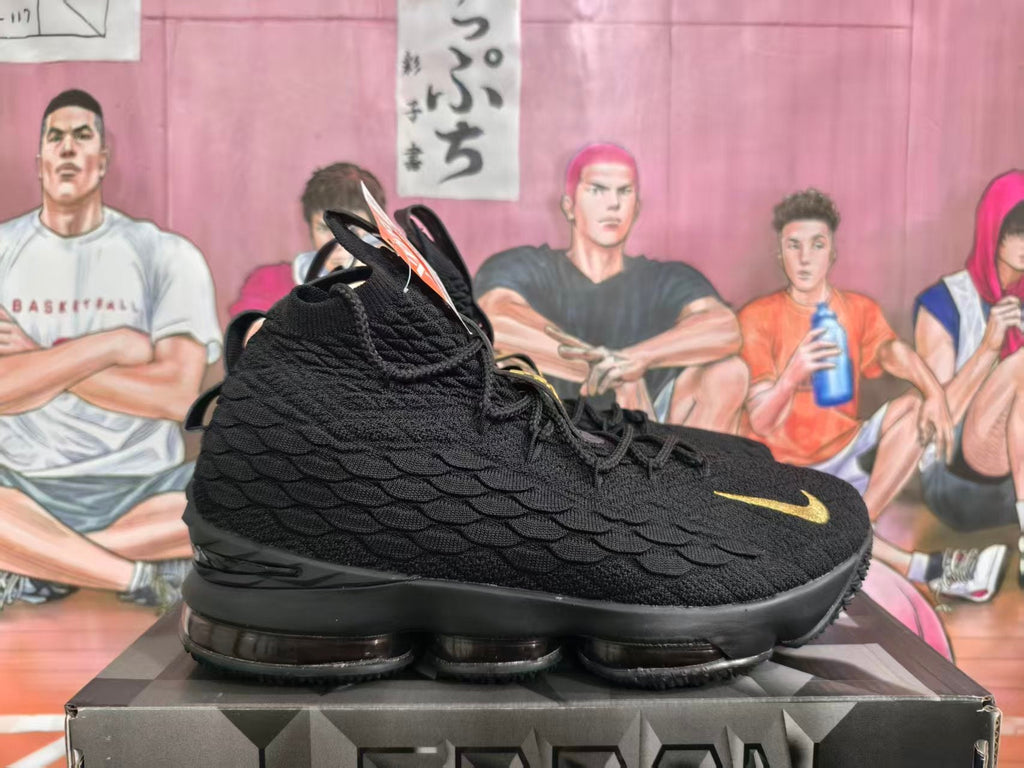 Nike Black and Gold Basketball Sneakers