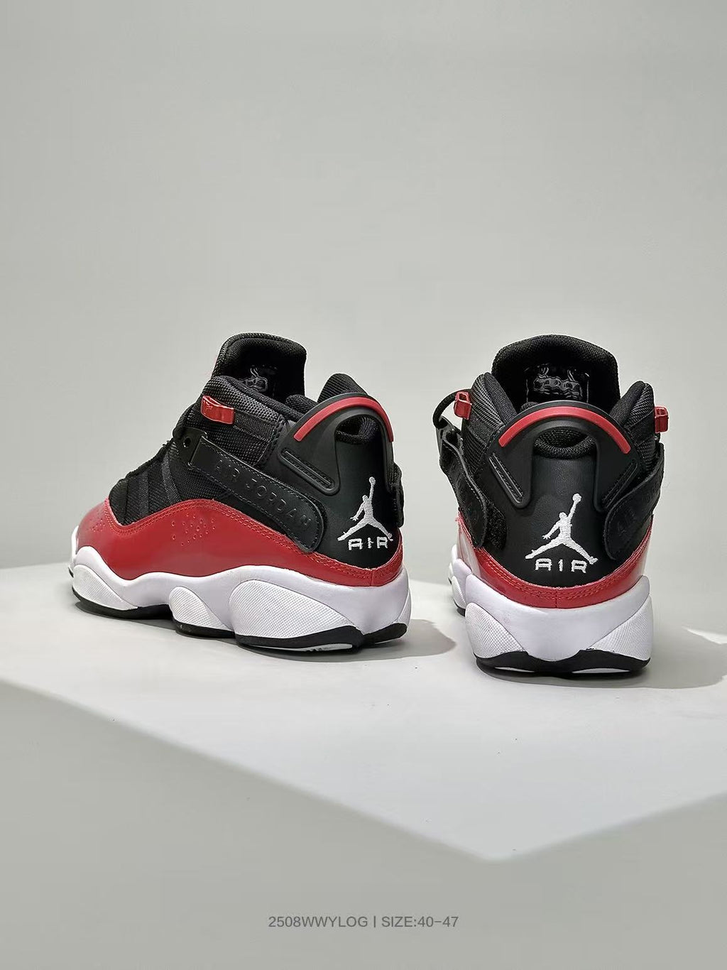 Jordan 6 Rings Black Red High-Top Sneakers