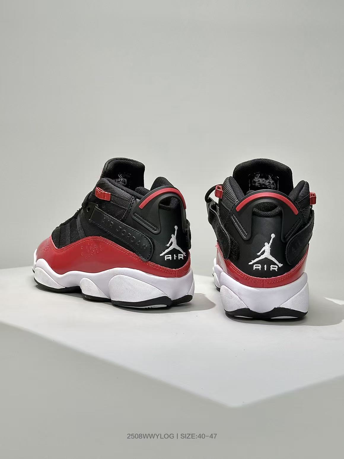 Jordan 6 Rings Black Red High-Top Sneakers