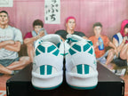 Nike White Green Graffiti Basketball Sneakers