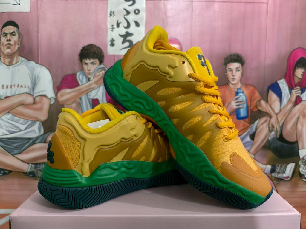 Yellow and Green Basketball Sneakers