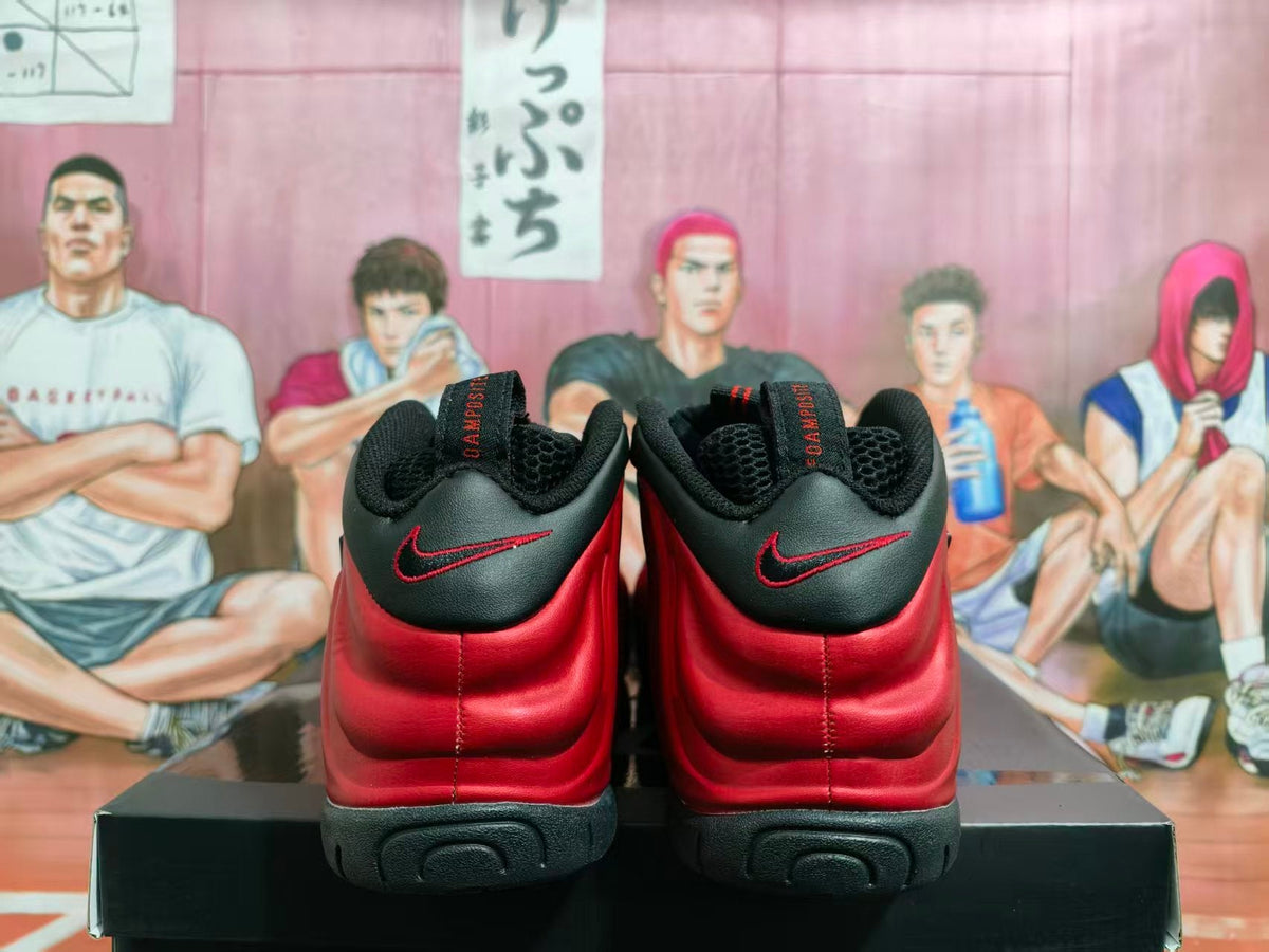 Nike Foamposite Black Red High-Top Sneakers