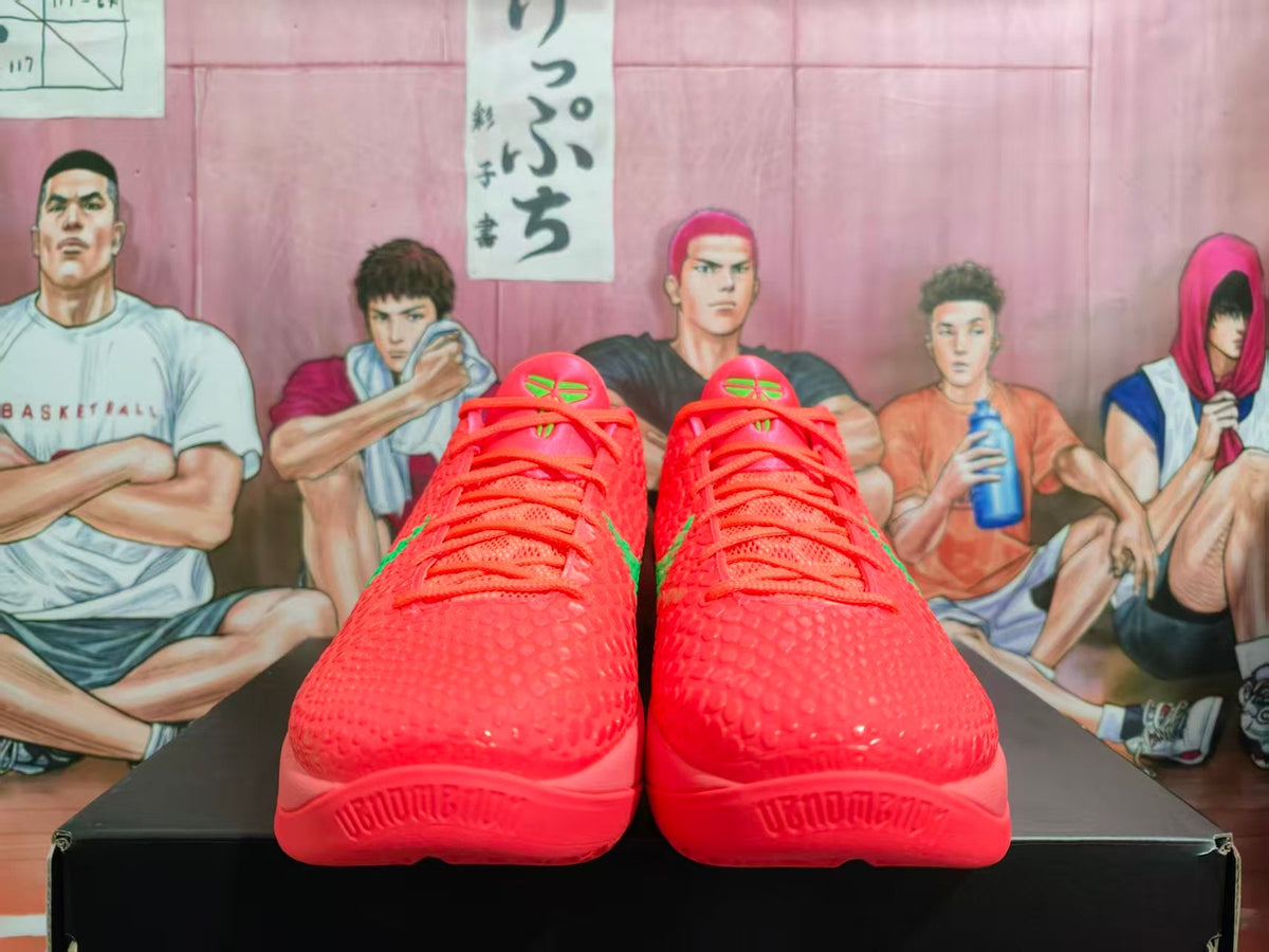 Nike Kobe PE Basketball Shoes in Coral and Green