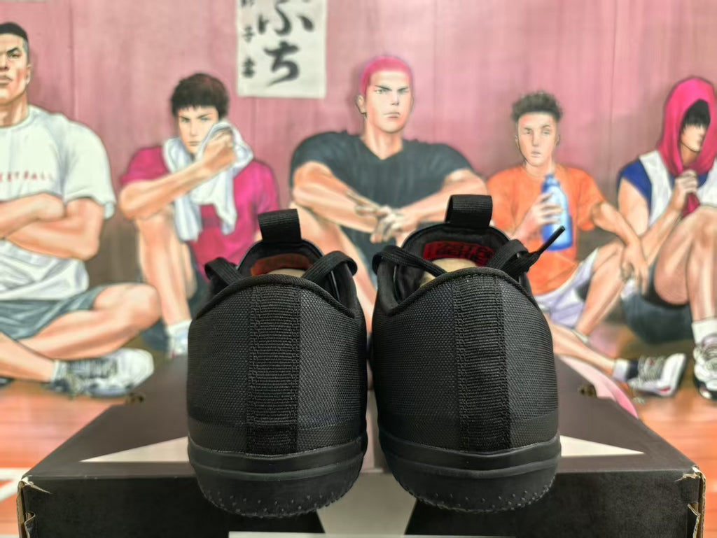 Black and Red Star Chevron Low-Top Sneakers
